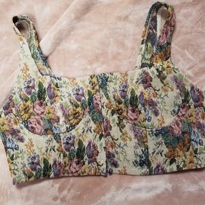 Floral corset crop top NWT